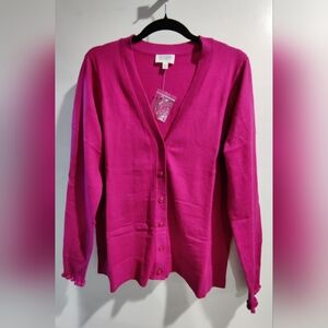 Candace Cameron Bure Hot Fuchsia Cardigan- XXS (Fits M/L)
